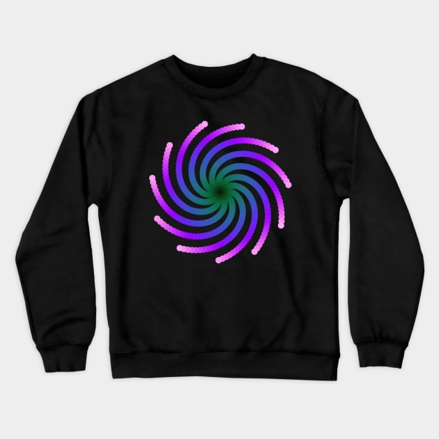 Galaxy Spiral | Light Nebula Pink Blue Green Crewneck Sweatshirt by aRtVerse